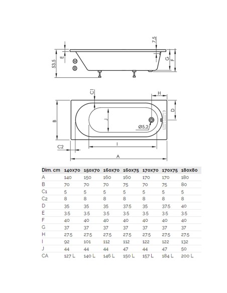 BAIGNOIRE ACRYLIQUE SERENA SANYCCES