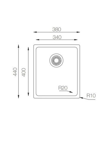 EVIER DE CUISINE RECTANGULAIRE  LUXOR SOLFLESS