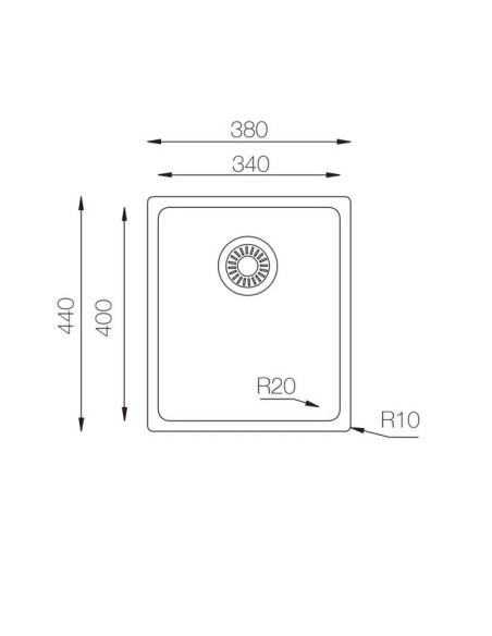EVIER DE CUISINE RECTANGULAIRE  LUXOR SOLFLESS