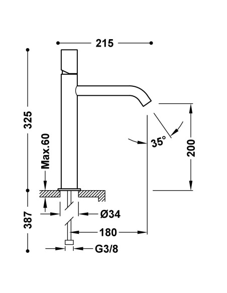 MITIGEUR HAUT STUDY TRES GRIFERIA