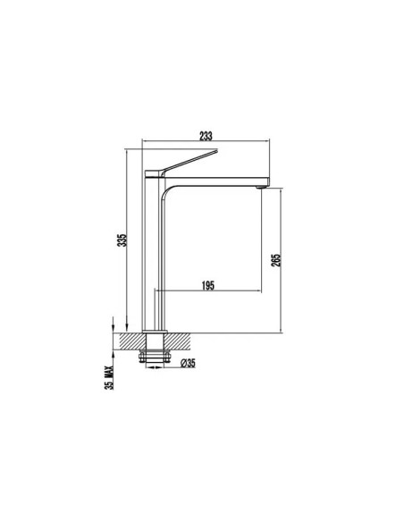 MITIGEUR LAVABO HAUT LAITON TARSIO GME