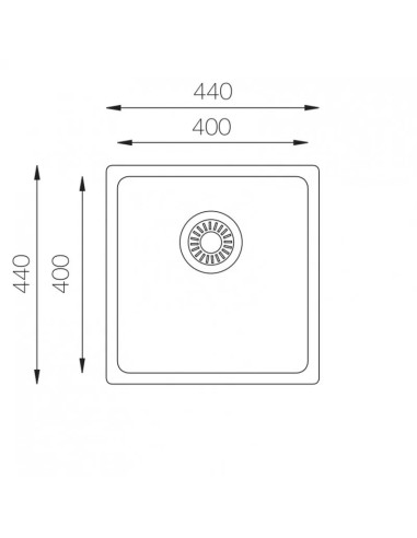 EVIER DE CUISINE   DIM 440*440 LUXOR SOLFLESS
