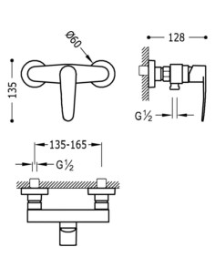 MITIGEUR DOUCHE FLAT TRES GRIFERIA 2
