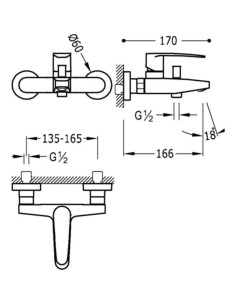 MITIGEUR BAIN DOUCHE FLAT TRES GRIFERIA 2