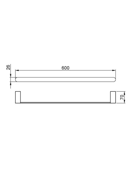 PORTE SERVIETTE EN ALUMINIUM DIM 60 COLLECTION CAPRI NOFER