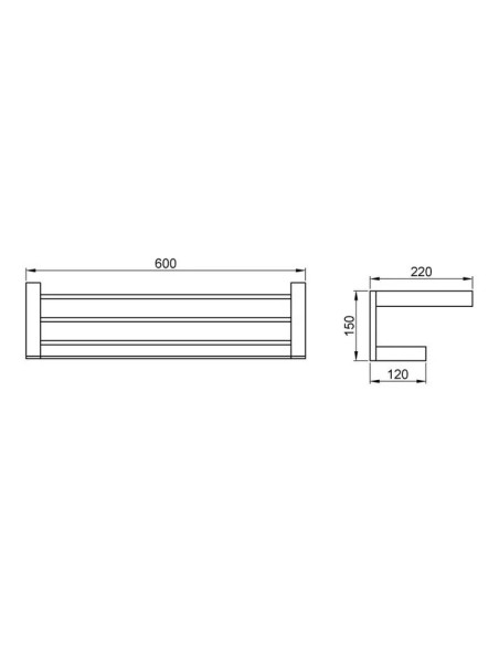 PORTE SERVIETTE AVEC ÉTAGÈRE DIM 60CM COLLECTION CAPRI NOFER