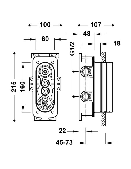 BOÎTE D'ENCASTREMENT THERM-BOX TRES GRIFERIA