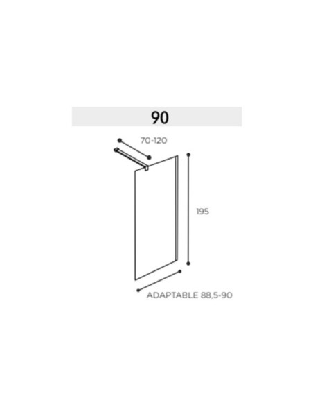 PAROI DE DOUCHE FRONTAL  FIX   - QUADRA
