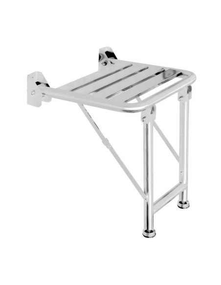 SIÈGE DE DOUCHE MURAL PLIABLE INOXYDABLE FINITION BRILLANTE NOFER