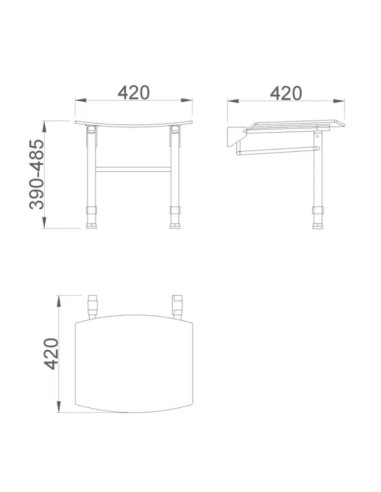 SIÈGE DE DOUCHE MURAL PLIABLE EN POLYPROPYLÈNE FINITION BLANCHE NOFER