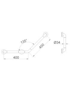 BARRE D'ANGLE AVEC 3 POINTS D'ANCRAGE EN ALUMINIUM REVÊTU POLYMÈRE AVCE FINITION BLANCHE NOFER 2