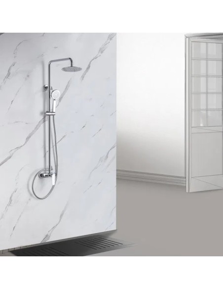 COLONNE DE DOUCHE AVEC DOUCHETTE ET POMMEAU DE DOUCHE NATURE SKY BATH