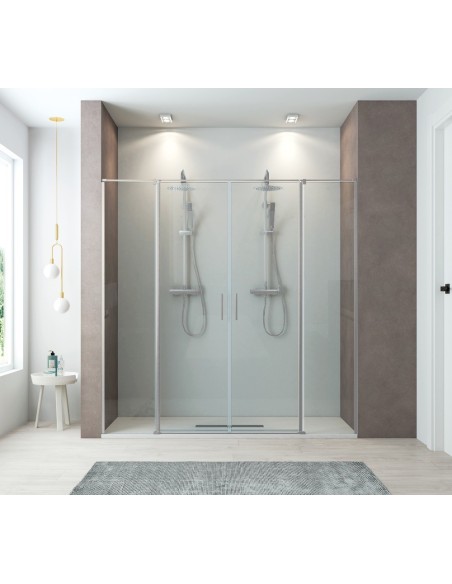 PAROI DE DOUCHE 2 PORTES PIVOTANTE+2 FIXE DENIA BECRISA