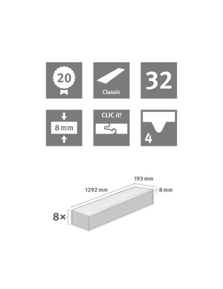 SOL STRATIFIÉ 8/32  DUNLIGHT CLAIR CLASSIC EGGER