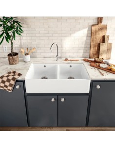 EVIER TIMBRE D'OFFICE 2 BACS FARMHOUSE SANINDUSA 2