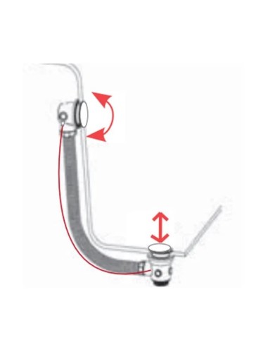 BONDE DE VIDAGE AUTOMATIQUE POUR BAIGNOIRE AVEC TROP PLEIN TRES GRIFERIA