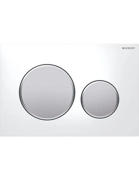 PLAQUE DE CHASSE D'EAU SIGMA 2  BLANC-CHROMÉ GEBERIT