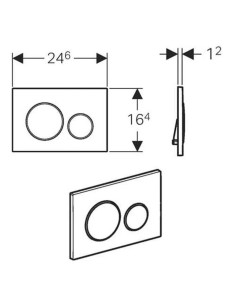 PLAQUE DE CHASSE D'EAU SIGMA 2  BLANC-CHROMÉ GEBERIT 2