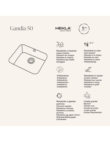 EVIER GANDIA 50 POALGI