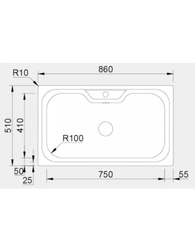 EVIER DE CUISINE DIM 86*51*22 BIG ONE AQUORE