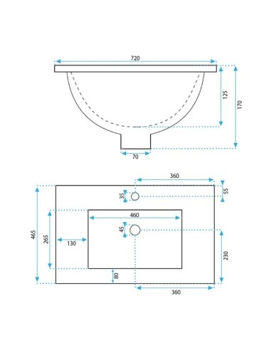 VASQUE CERAMIQUE DIM 70 INVE