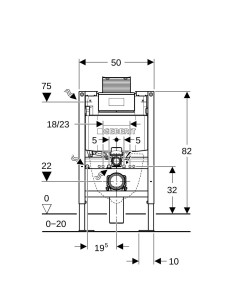 BÂTI SUPPORT DUOFIX DIM 82CM GEBERIT 2