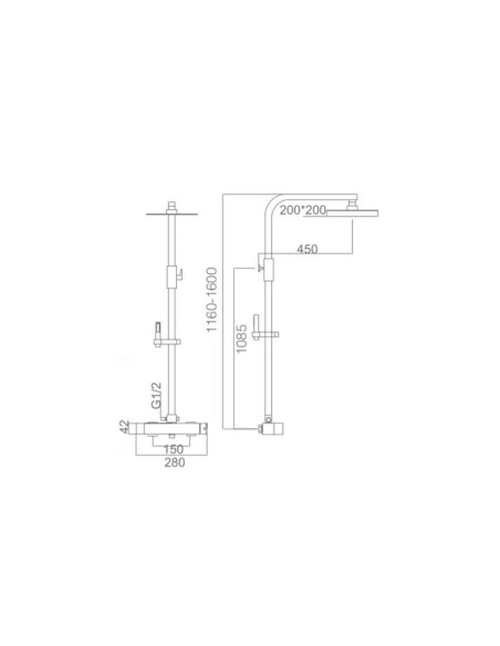 COLONNE DE DOUCHE -BAIGNOIRE EXTENSIBLE EN LAITON FIYI IMEX