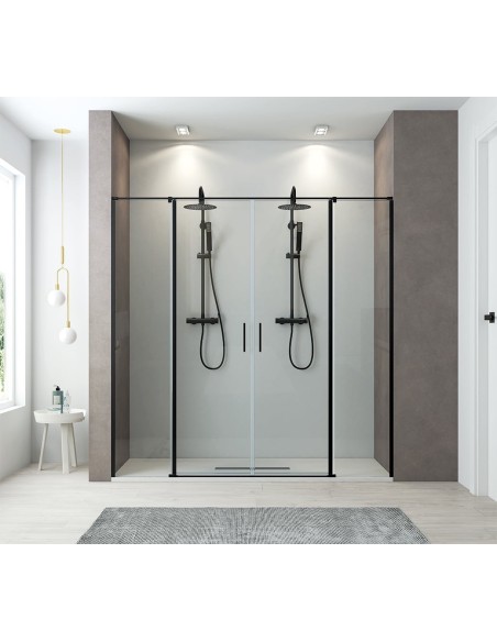 PAROI DE DOUCHE 2 PORTES PIVOTANTE+2 FIXE DENIA BECRISA