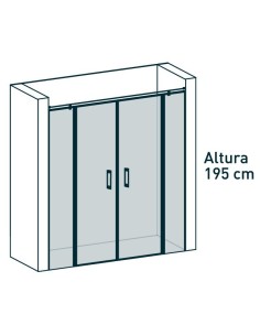 PAROI DE DOUCHE 2 PORTES PIVOTANTE+2 FIXE DENIA BECRISA 2