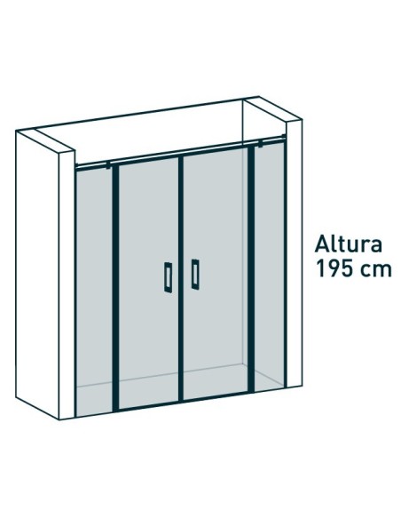 PAROI DE DOUCHE 2 PORTES PIVOTANTE+2 FIXE DENIA BECRISA