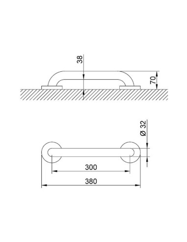 BARRE DE MAINTIEN EN NYLON BLANC NOFER