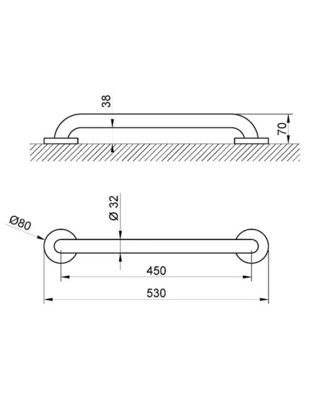 BARRE DE MAINTIEN EN NYLON BLANC NOFER