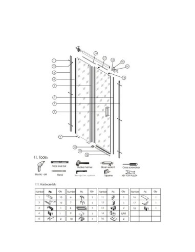 PAROI DE DOUCHE  TWENTY FIXE  + PORTE COULISSANTE- GME