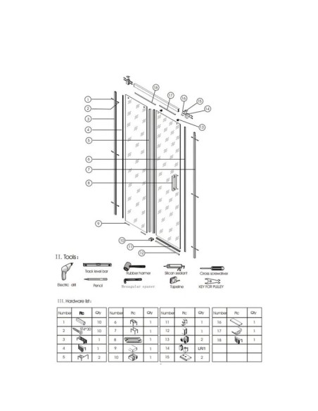 PAROI DE DOUCHE  TWENTY FIXE  + PORTE COULISSANTE- GME
