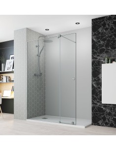 PAROI DE DOUCHE IN OUT RONDA  FIXE +ABATTANT COULISSANT BECRISA