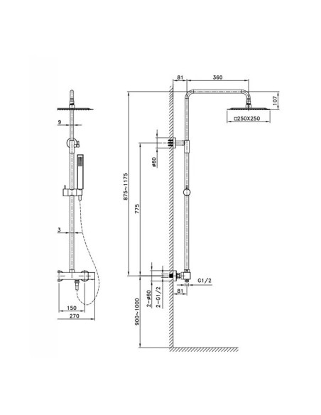 COLONNE DE DOUCHE QUADRA ELITE - GME