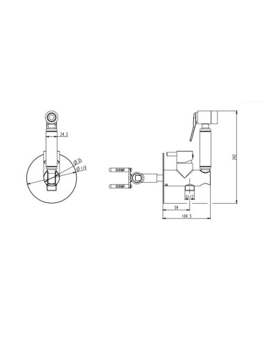 DOUCHETTE WC BIDET  ENCASTRE  NOIR  - GME
