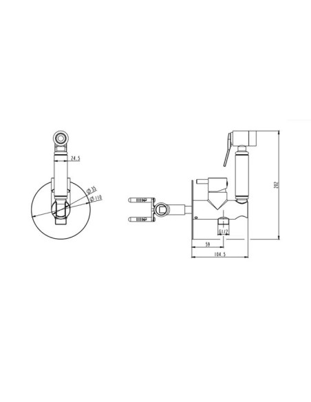 DOUCHETTE WC BIDET  ENCASTRE  NOIR  - GME