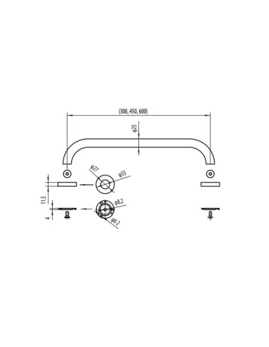 BARRE DE MAINTIEN EN ACIER INOX 304 GME