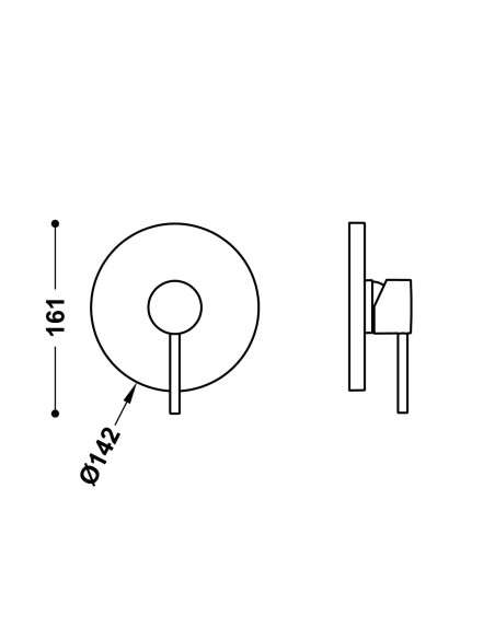 ROBINET MITIGEUR ENCASTRE 1 VOIE EN LAITON STUDY TRES GRIFERIA
