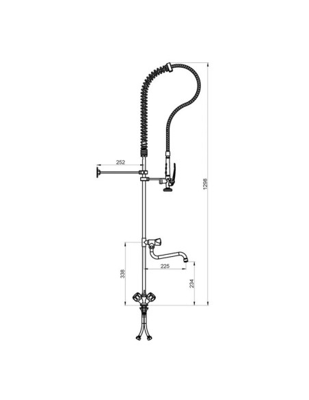 MITIGEUR CUISINE INDUSTRIEL SUR PLAN DE TRAVAIL NOFER