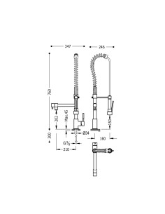 ROBINET D'EVIER MULTIFONCTION DE CUISINE INDUSTRIEL TRES GRIFERIA 2