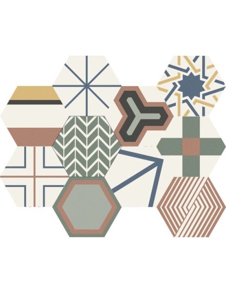 CARRELAGE DIM 23*26 HEXAGON NICE MIX APE GRUPO