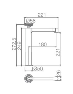 MITIGEUR LAVABO HAUT OLIMPO IMEX 2