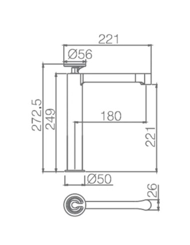 MITIGEUR LAVABO HAUT OLIMPO IMEX