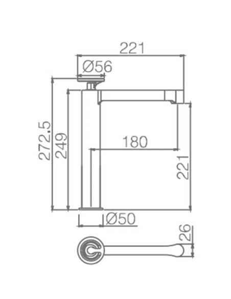 MITIGEUR LAVABO HAUT OLIMPO IMEX