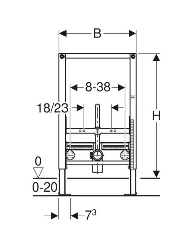 BATI SUPPORT DUOFIX  POUR BIDET 82 CM GEBERIT