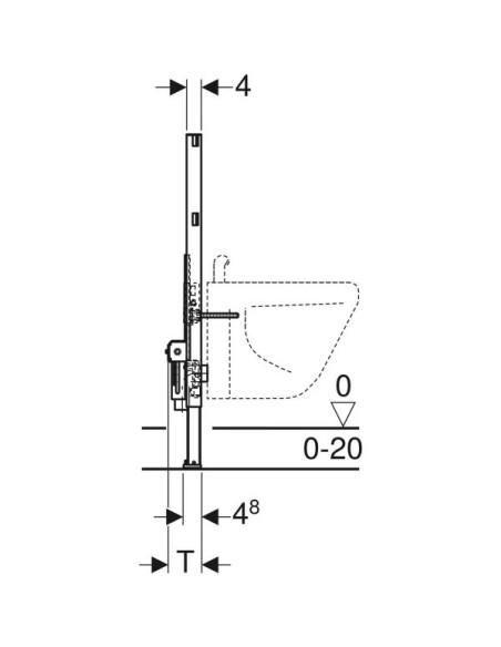 BATI SUPPORT DUOFIX  POUR BIDET 82 CM GEBERIT