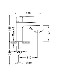 MITIGEUR LAVABO FLAT TRES GRIFERIA 2