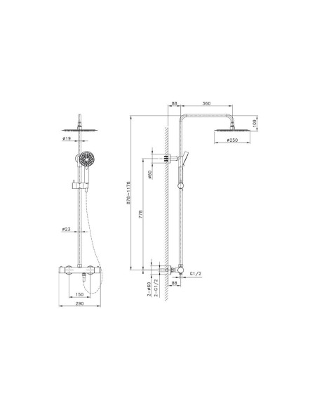 COLONNE DE DOUCHE ROUND ELITE GME